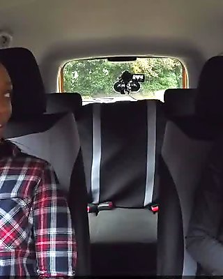 Fake Driving School busty black learner fails test with lesbian examiner
