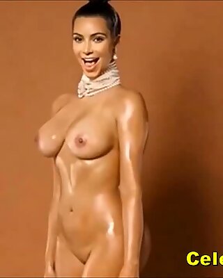 Kim Kardashian naked celeb Hall of Famer smooth-shaven Pussy