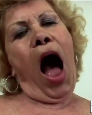 Granny gets down and dirty sucking and fucking