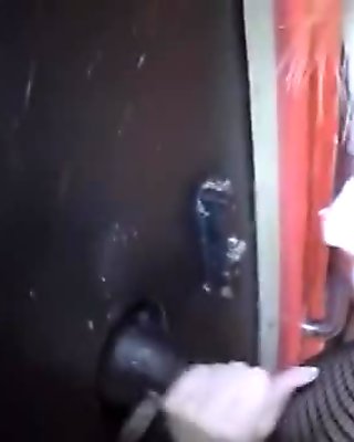 Cumming on the wife's face in the gloryhole. she jerks off a black guy afterwards !!!